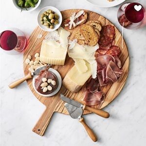 Williams Sonoma Olivewood Round Cheese Board, 22”